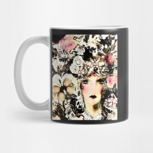 ART DECO COLLAGE FLAPPER ROSES,BUTTERFLIES AND BIRDS Mug